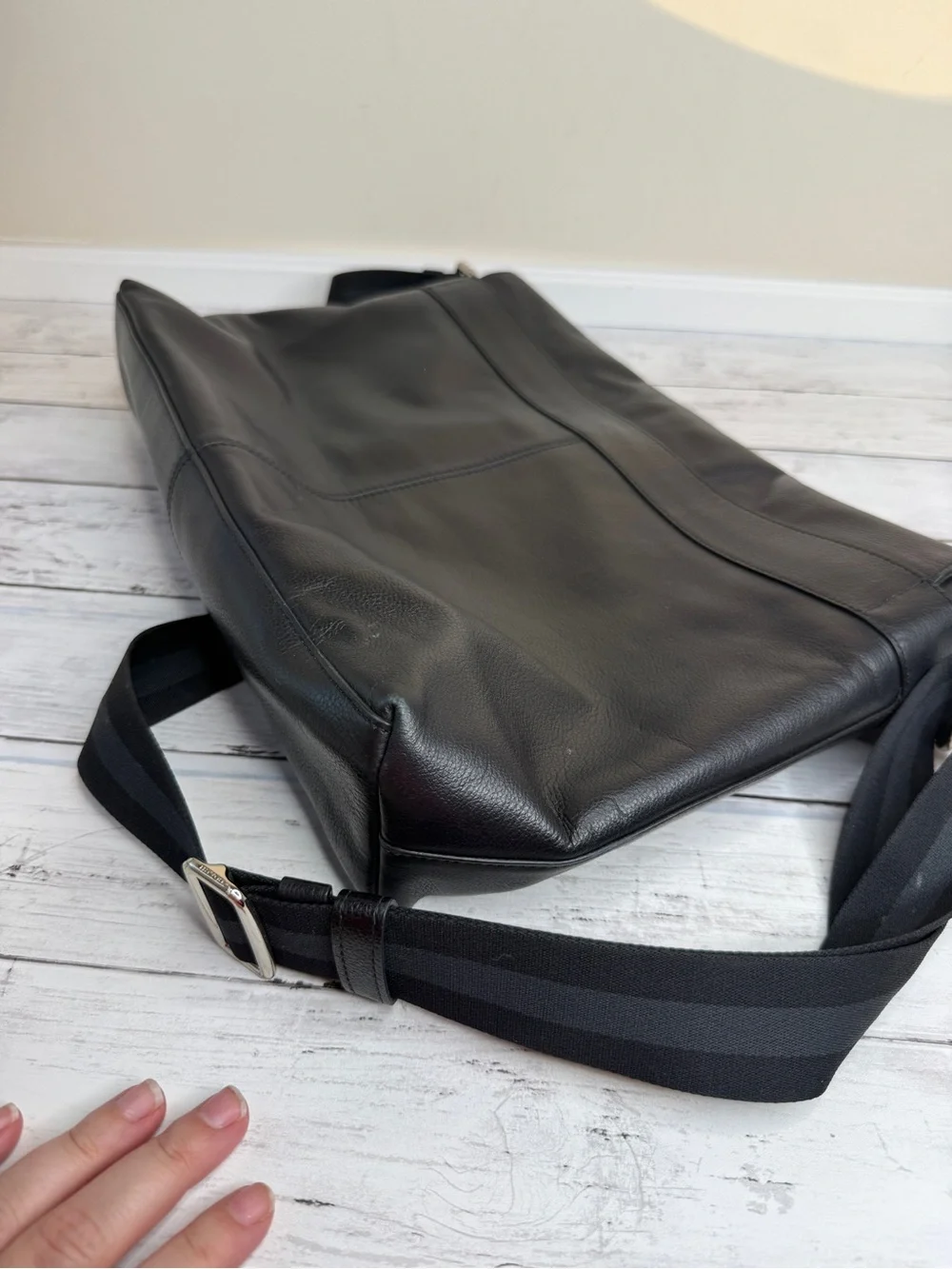Coach Black Leather Messenger Satchel